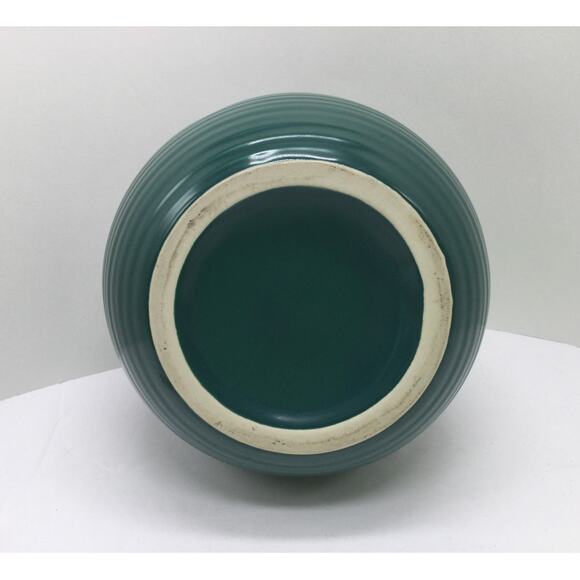 Forest Green Ceramic Kitchen Canister Set with lids lot of 3 - Picture 7 of 11